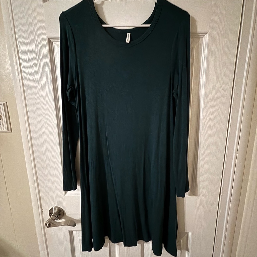 Elegant Dark Green Long Sleeve Dress